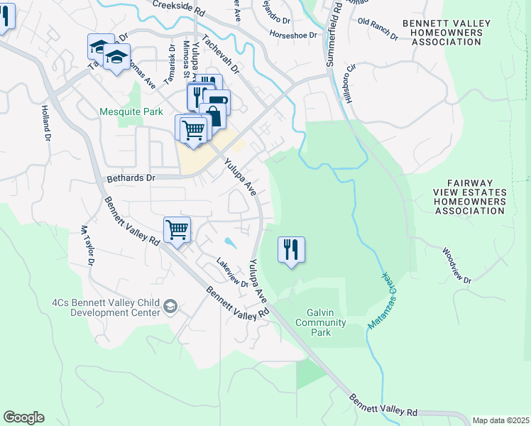 map of restaurants, bars, coffee shops, grocery stores, and more near 2994 Yulupa Avenue in Santa Rosa