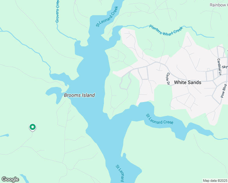 map of restaurants, bars, coffee shops, grocery stores, and more near 1247 White Sands Drive in Lusby