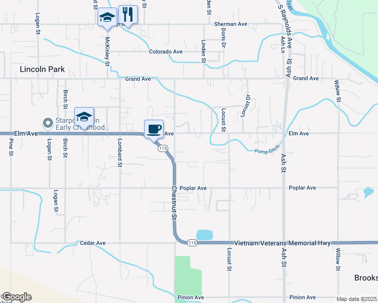 map of restaurants, bars, coffee shops, grocery stores, and more near 1512 Chestnut Street in Cañon City