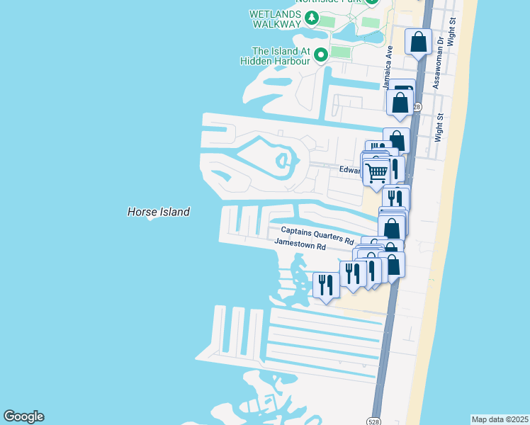 map of restaurants, bars, coffee shops, grocery stores, and more near 212E Windward Drive in Ocean City