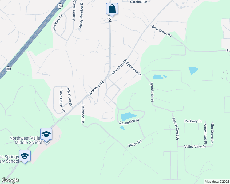 map of restaurants, bars, coffee shops, grocery stores, and more near 4151 Elizabeth Drive in House Springs