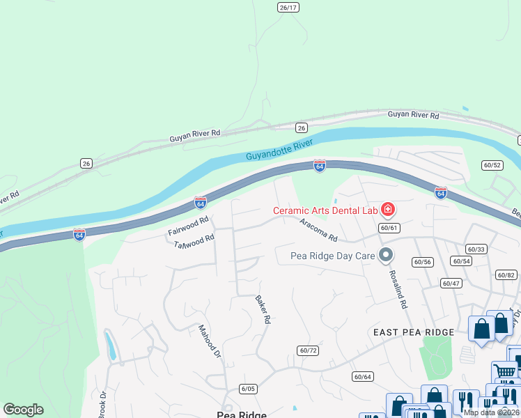 map of restaurants, bars, coffee shops, grocery stores, and more near 6137 Curry Ave in Huntington
