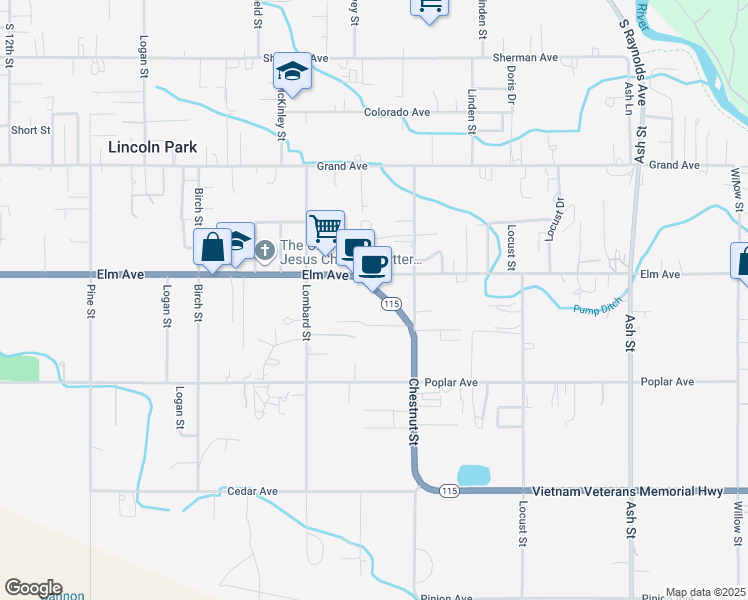 map of restaurants, bars, coffee shops, grocery stores, and more near 1530 Elm Avenue in Cañon City