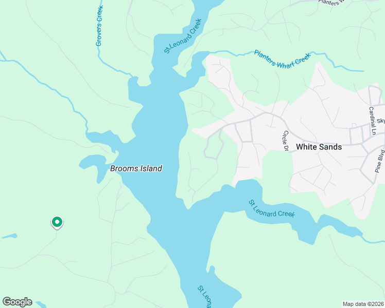 map of restaurants, bars, coffee shops, grocery stores, and more near 1259 White Sands Drive in Lusby