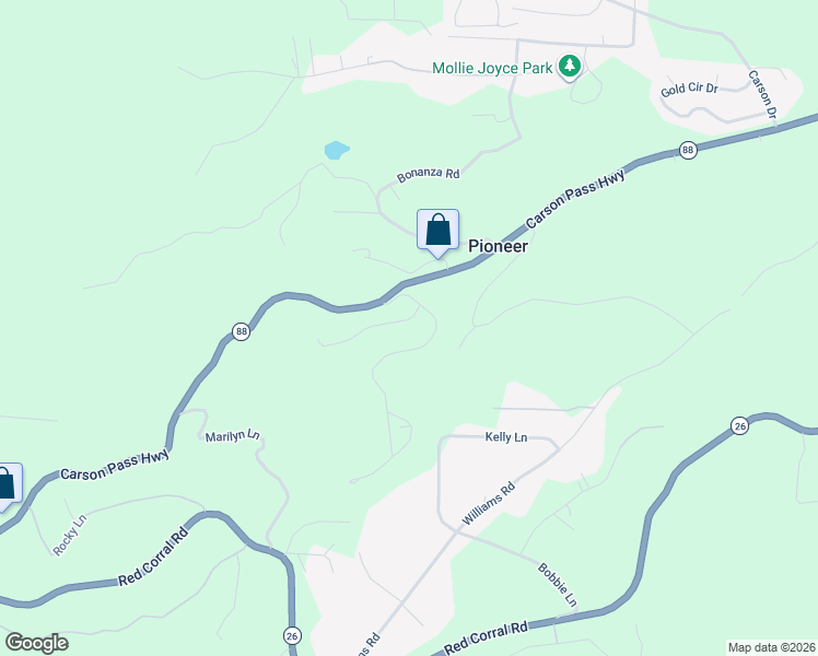 map of restaurants, bars, coffee shops, grocery stores, and more near 23548 Robin Road in Pioneer