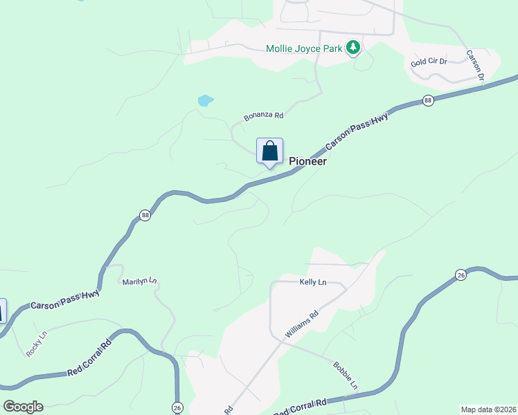 map of restaurants, bars, coffee shops, grocery stores, and more near 23548 Robin Road in Pioneer