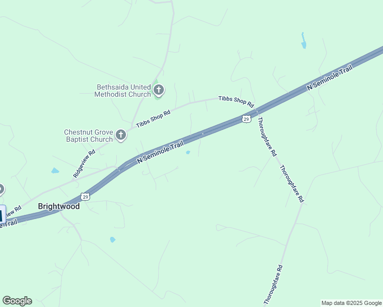 map of restaurants, bars, coffee shops, grocery stores, and more near 5240 North Seminole Trail in Brightwood