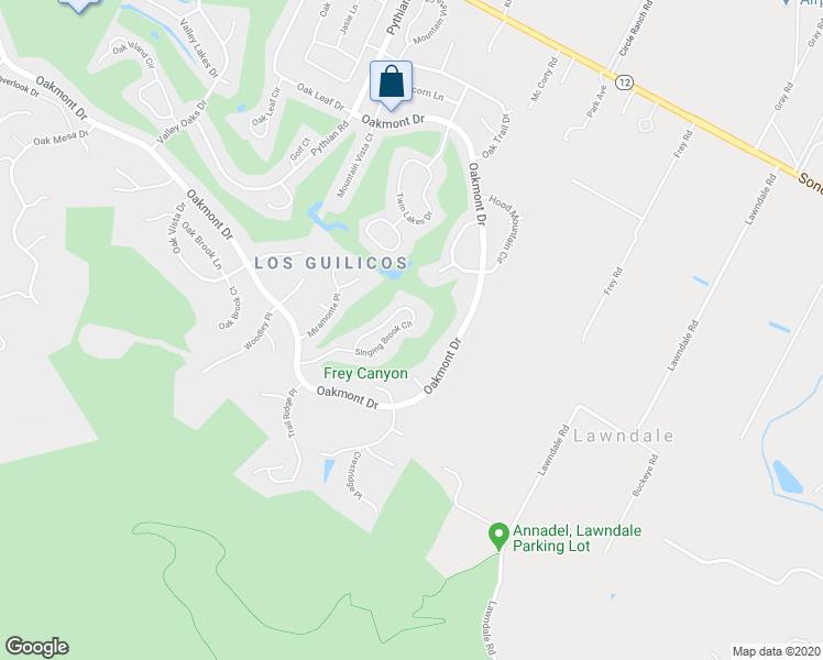 map of restaurants, bars, coffee shops, grocery stores, and more near 352 Singing Brook Circle in Santa Rosa