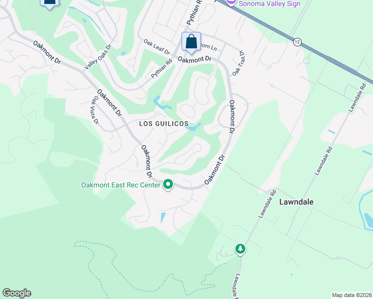 map of restaurants, bars, coffee shops, grocery stores, and more near 334 Miramonte Way in Santa Rosa