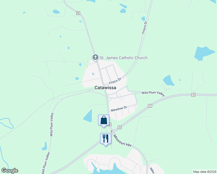 map of restaurants, bars, coffee shops, grocery stores, and more near 1067 Frisco Drive in Catawissa