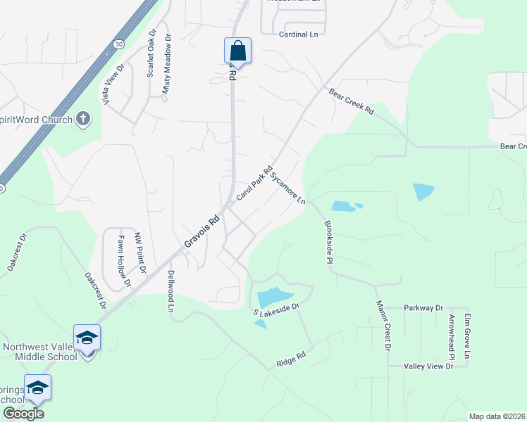 map of restaurants, bars, coffee shops, grocery stores, and more near 4025 Birch Drive in House Springs