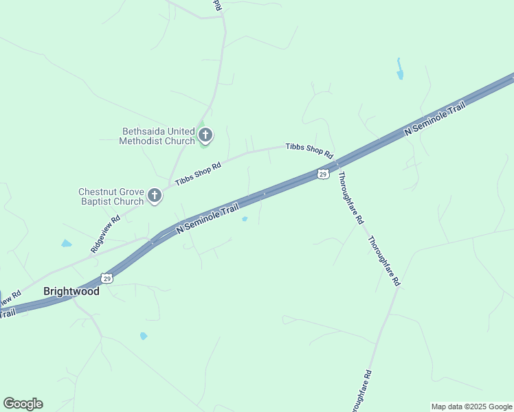 map of restaurants, bars, coffee shops, grocery stores, and more near 5240 North Seminole Trail in Brightwood