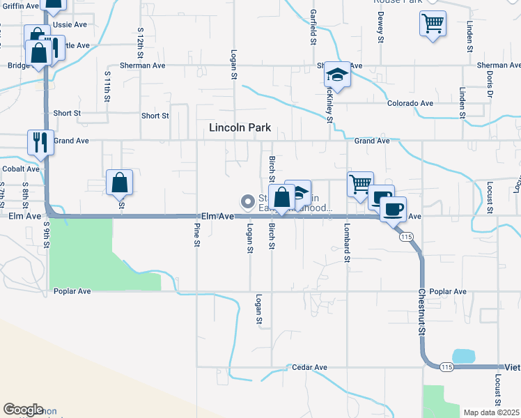 map of restaurants, bars, coffee shops, grocery stores, and more near 1345 Elm Avenue in Cañon City