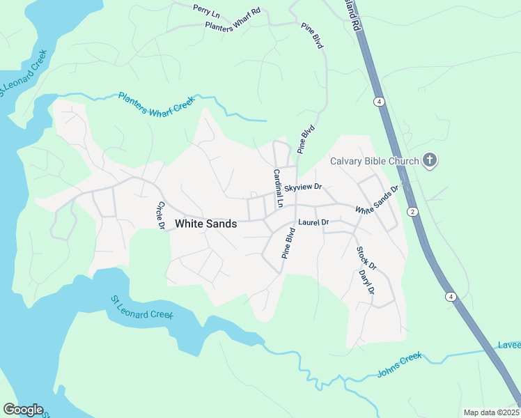 map of restaurants, bars, coffee shops, grocery stores, and more near 8225 Cedar Lane in Lusby