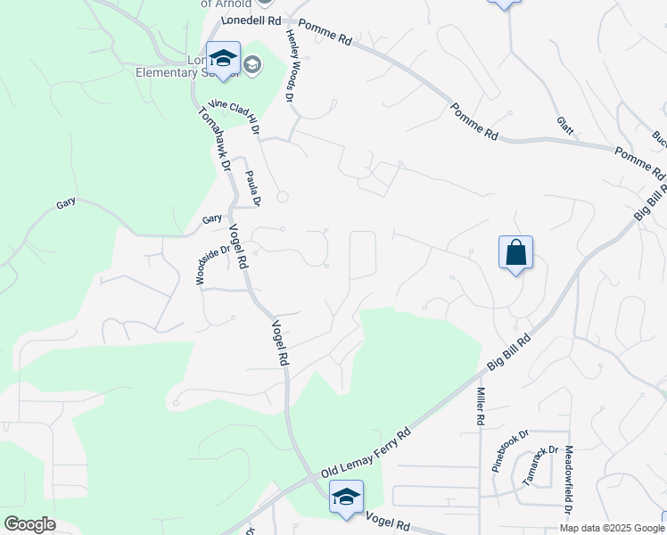 map of restaurants, bars, coffee shops, grocery stores, and more near 106 Caleb Court in Arnold