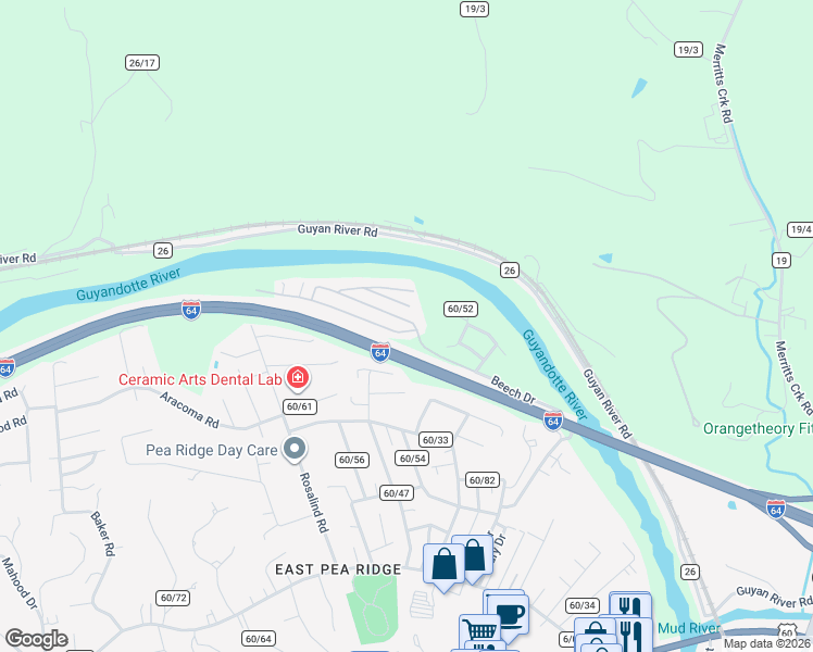 map of restaurants, bars, coffee shops, grocery stores, and more near 78 Sunwatch Drive in Huntington