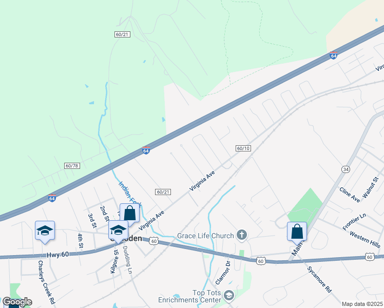map of restaurants, bars, coffee shops, grocery stores, and more near 126 Meadow Drive in Culloden