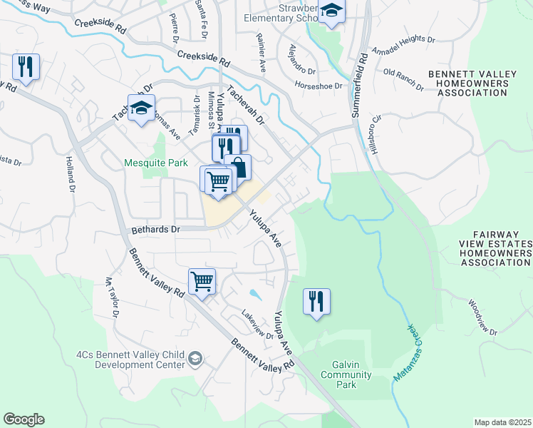 map of restaurants, bars, coffee shops, grocery stores, and more near 2830 Yulupa Avenue in Santa Rosa