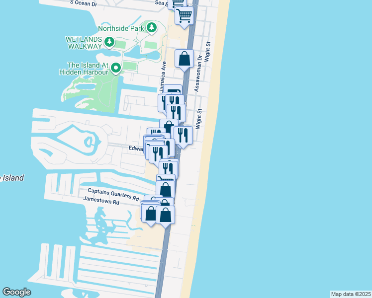 map of restaurants, bars, coffee shops, grocery stores, and more near 12000 Coastal Highway in Ocean City