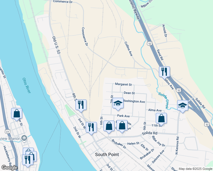 map of restaurants, bars, coffee shops, grocery stores, and more near 101 Dean Street in South Point