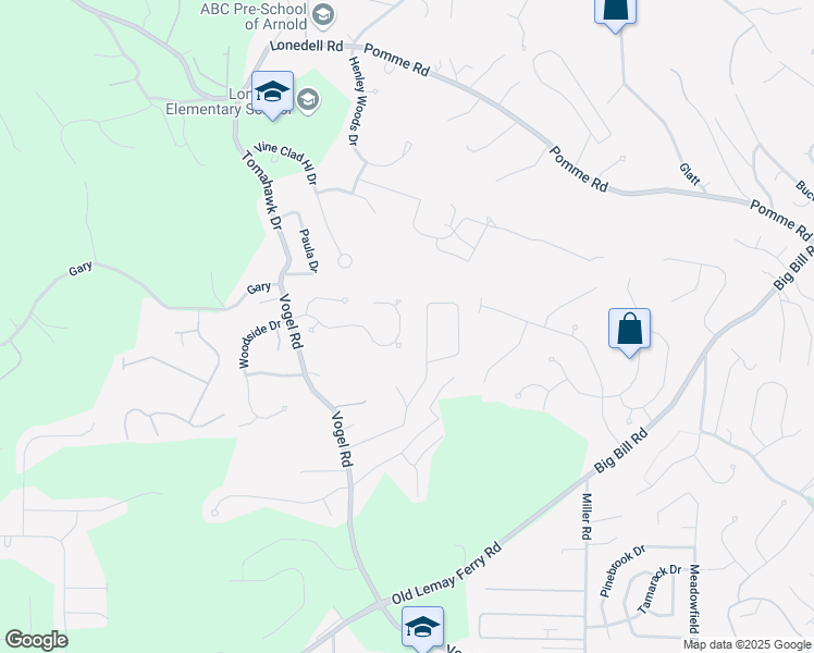 map of restaurants, bars, coffee shops, grocery stores, and more near 106 Caleb Court in Arnold