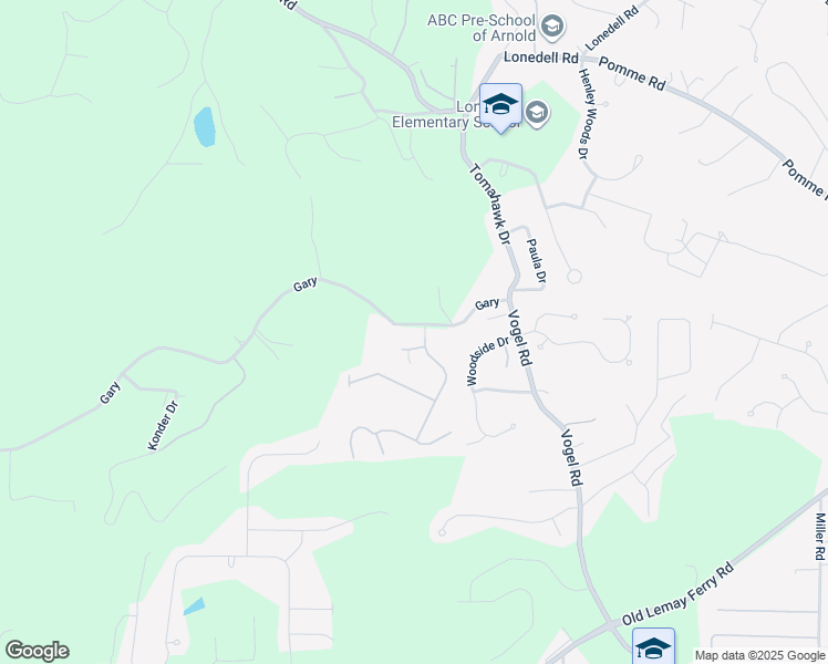 map of restaurants, bars, coffee shops, grocery stores, and more near 3561 Gary in Arnold