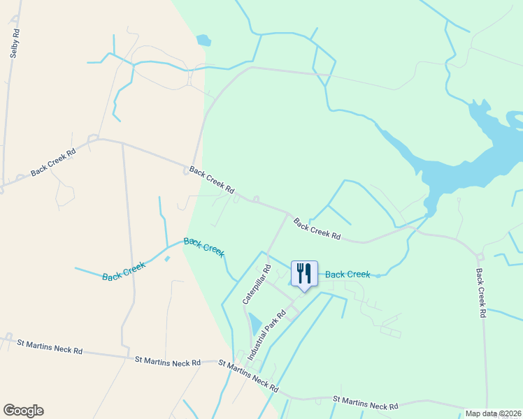 map of restaurants, bars, coffee shops, grocery stores, and more near 11936 Back Creek Road in Bishopville