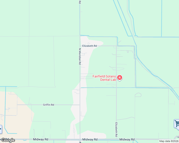 map of restaurants, bars, coffee shops, grocery stores, and more near 7490 North Meridian Road in Vacaville