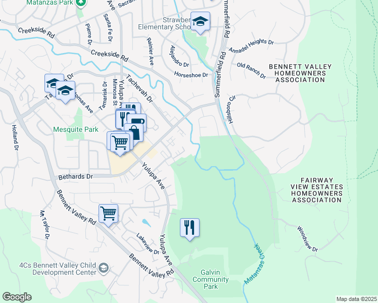 map of restaurants, bars, coffee shops, grocery stores, and more near 2933 Jason Drive in Santa Rosa
