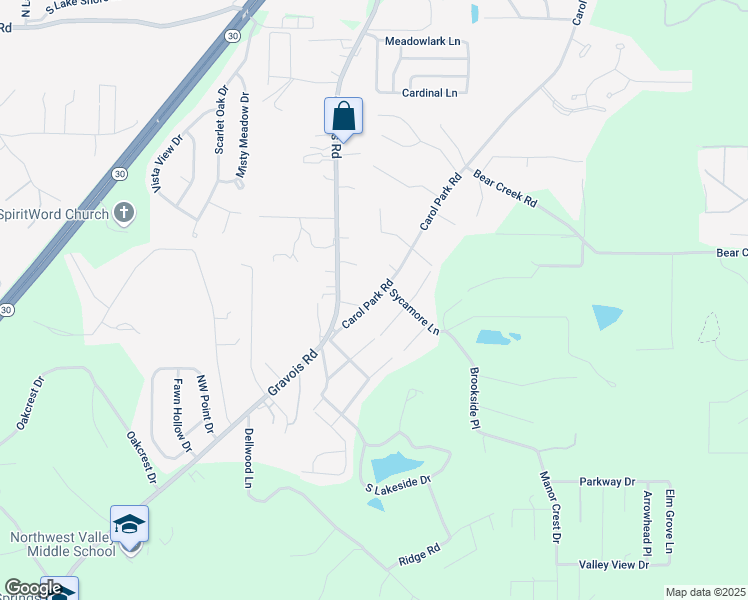 map of restaurants, bars, coffee shops, grocery stores, and more near 4054 Carol Park Road in House Springs
