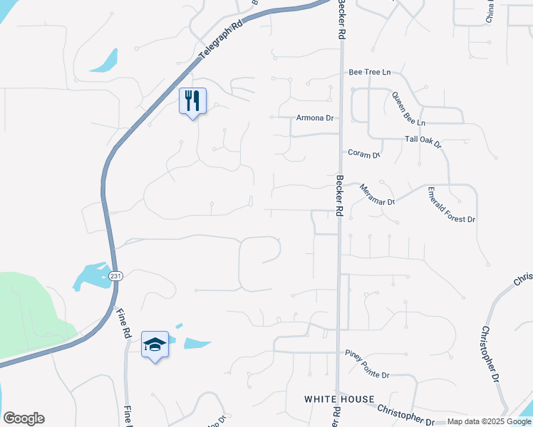 map of restaurants, bars, coffee shops, grocery stores, and more near 7201 Becker Hill Court in St. Louis