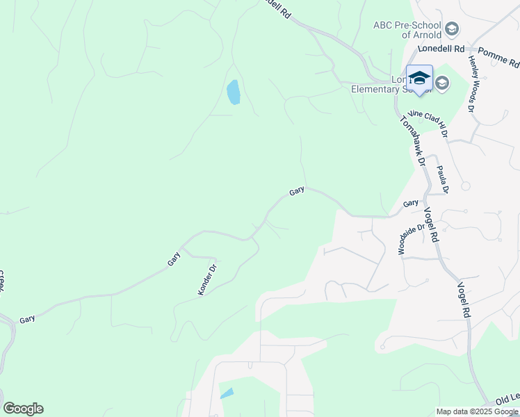 map of restaurants, bars, coffee shops, grocery stores, and more near 3889 Gary in Arnold