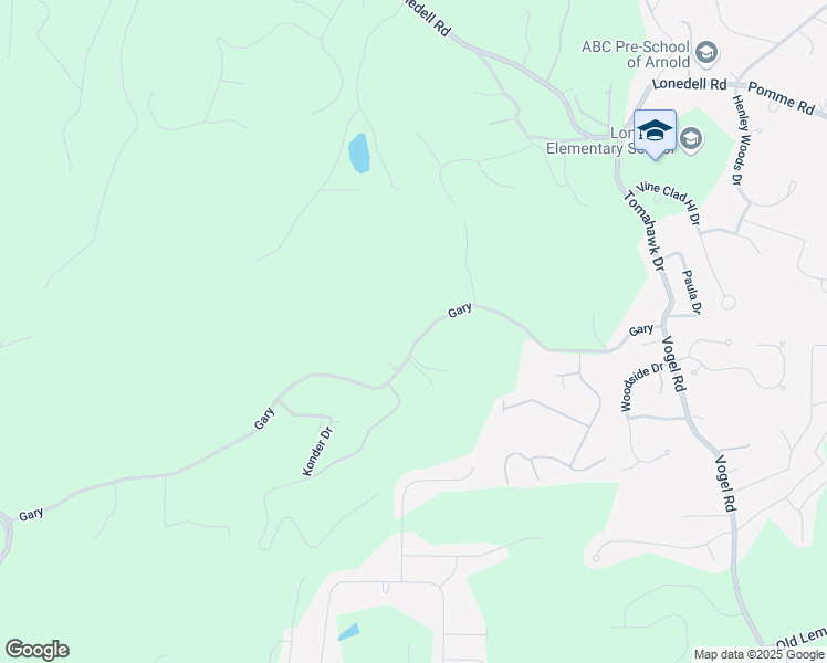 map of restaurants, bars, coffee shops, grocery stores, and more near 3889 Gary in Arnold