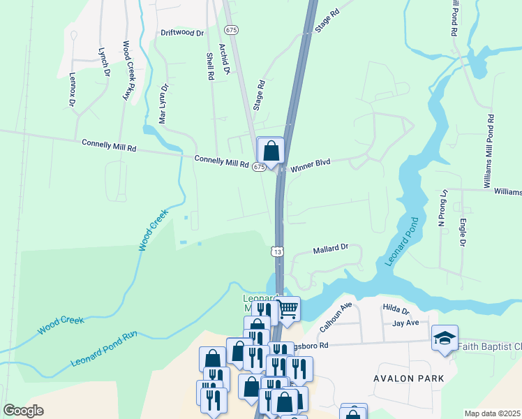 map of restaurants, bars, coffee shops, grocery stores, and more near 8534 Bi State Boulevard in Delmar