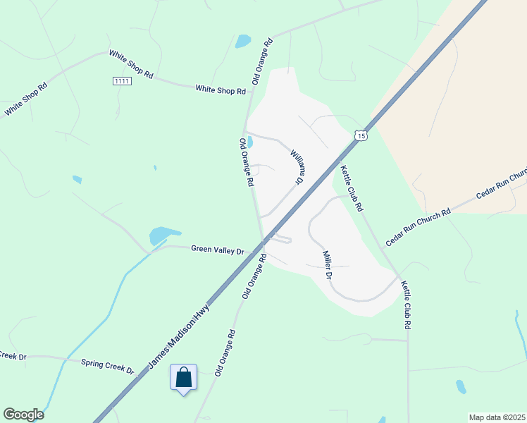 map of restaurants, bars, coffee shops, grocery stores, and more near 20136 Williams Drive in Culpeper
