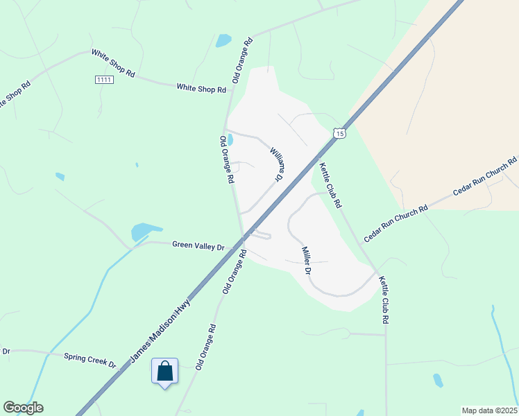 map of restaurants, bars, coffee shops, grocery stores, and more near 20109 Williams Drive in Culpeper