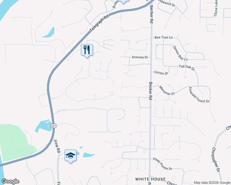 map of restaurants, bars, coffee shops, grocery stores, and more near 7201 Becker Hill Court in St. Louis