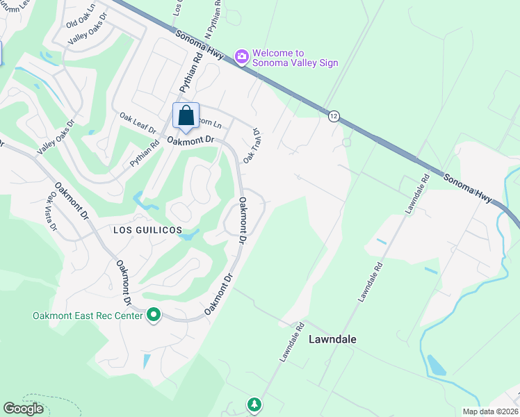 map of restaurants, bars, coffee shops, grocery stores, and more near 8822 Hood Mountain Circle in Santa Rosa