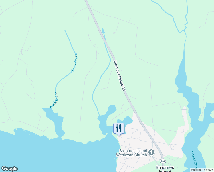 map of restaurants, bars, coffee shops, grocery stores, and more near 7525 Broomes Island Road in Broomes Island