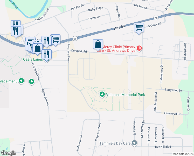 map of restaurants, bars, coffee shops, grocery stores, and more near in Union