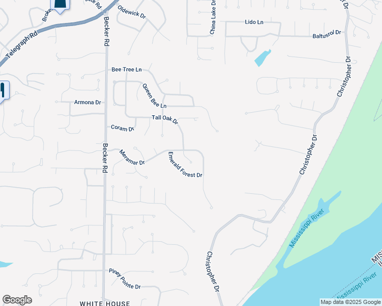 map of restaurants, bars, coffee shops, grocery stores, and more near 2711 Meramar Drive in St. Louis