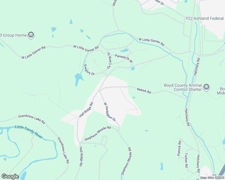 map of restaurants, bars, coffee shops, grocery stores, and more near 7317-7473 Nekirk Road in Ashland