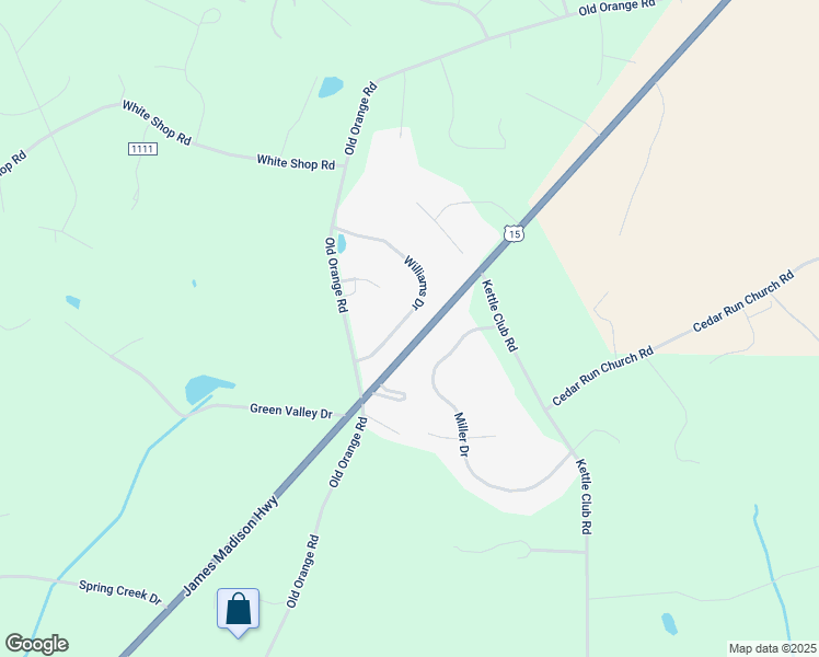 map of restaurants, bars, coffee shops, grocery stores, and more near 20077 Williams Drive in Culpeper