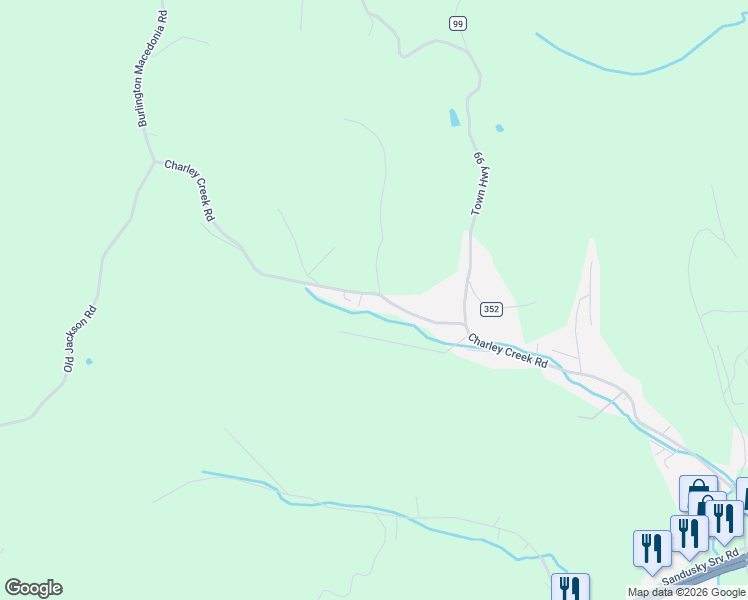 map of restaurants, bars, coffee shops, grocery stores, and more near 1740 County Road 144 in South Point
