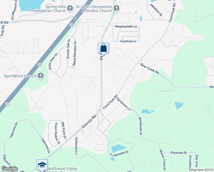 map of restaurants, bars, coffee shops, grocery stores, and more near 4038 Gravois Road in House Springs