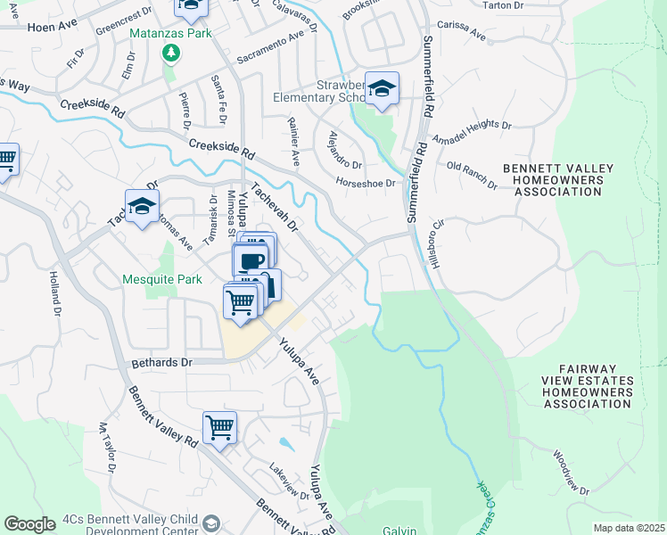 map of restaurants, bars, coffee shops, grocery stores, and more near 2991 Tachevah Dr in Santa Rosa