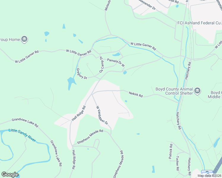 map of restaurants, bars, coffee shops, grocery stores, and more near 7317 Nekirk Road in Ashland
