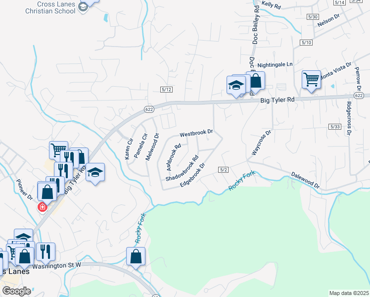 map of restaurants, bars, coffee shops, grocery stores, and more near 5310 Stoneybrook Road in Charleston