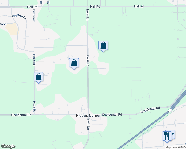 map of restaurants, bars, coffee shops, grocery stores, and more near 538 Irwin Lane in Santa Rosa