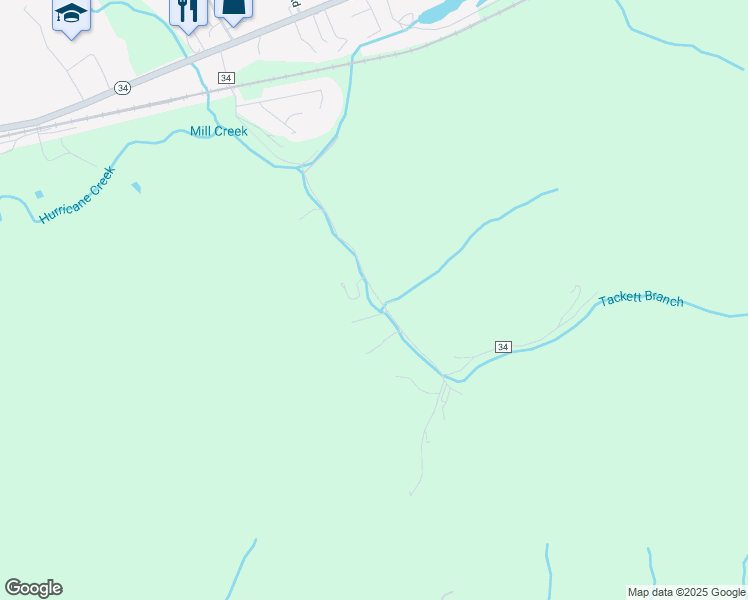 map of restaurants, bars, coffee shops, grocery stores, and more near 756 Tacketts Branch Road in Hurricane